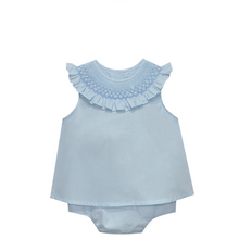 Load image into Gallery viewer, Zadie Smocked Neck Bloomer Set
