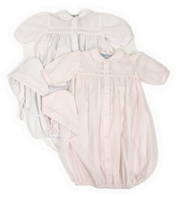 Load image into Gallery viewer, Girls Dot Emb Take Me Home Gown & Hat