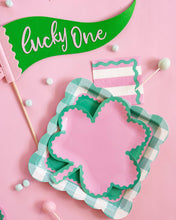 Load image into Gallery viewer, Pink Stripe & Green Ric Rac Cocktail Napkin Set