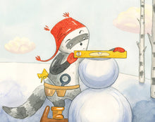 Load image into Gallery viewer, Raccoon's Perfect Snowman