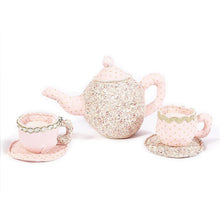Load image into Gallery viewer, Floral Stuffed Toy Tea Set