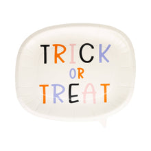 Load image into Gallery viewer, Trick or Treat Word Bubble Shaped Paper Plate