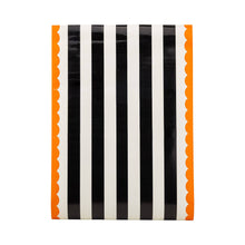 Load image into Gallery viewer, Orange and Black Striped Paper Table Runner