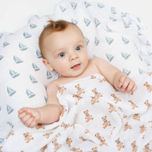 Load image into Gallery viewer, Muslin Swaddle Blanket Set - Vintage Bears & Boats