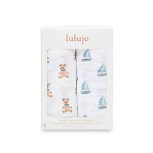 Load image into Gallery viewer, Muslin Swaddle Blanket Set - Vintage Bears & Boats