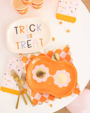 Load image into Gallery viewer, Trick or Treat Word Bubble Shaped Paper Plate