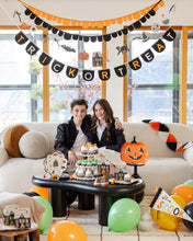 Load image into Gallery viewer, Orange & Black Scalloped Felt Banner Set