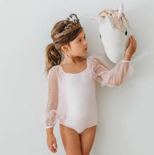 Load image into Gallery viewer, Mesh Long Sleeve Leotard - Pink Bliss