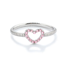Load image into Gallery viewer, Sterling Silver Pink CZ Heart Baby Ring