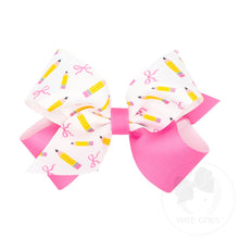 Load image into Gallery viewer, Back-to-School Colorblock/Print Bow