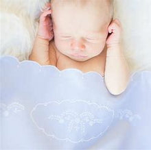 Load image into Gallery viewer, Blue Embroidered Receiving Blanket