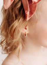 Load image into Gallery viewer, Pearl GP Huggie Hoop Earrings