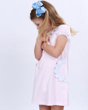Load image into Gallery viewer, Patti Pink Dress w/ Petal Trim
