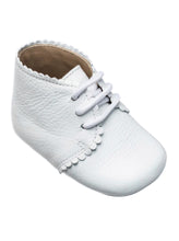 Load image into Gallery viewer, White Leather Scalloped Booties