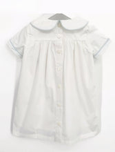 Load image into Gallery viewer, Calloway Daygown - White Piped in Blue