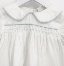 Load image into Gallery viewer, Calloway Daygown - White Piped in Blue