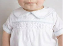 Load image into Gallery viewer, Calloway Daygown - White Piped in Blue