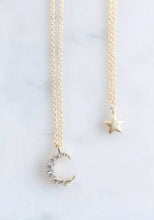 Load image into Gallery viewer, Mama & Me Moon/Star Necklace Set