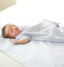 Load image into Gallery viewer, Boys Blue Emb Collar Folded Daygown