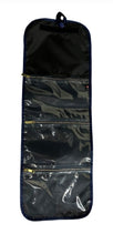 Load image into Gallery viewer, Navy Nylon Hang Around Trifold Toiletry Bag