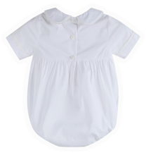 Load image into Gallery viewer, Collared Button Romper with Bonnet