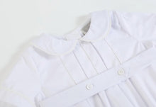 Load image into Gallery viewer, Collared Button Romper with Bonnet