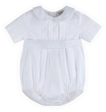 Load image into Gallery viewer, Collared Button Romper with Bonnet