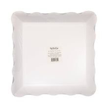 Load image into Gallery viewer, Blue Striped Scalloped Plate Set