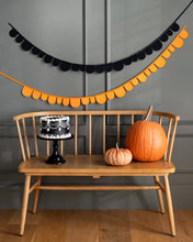 Load image into Gallery viewer, Orange & Black Scalloped Felt Banner Set