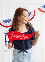 Load image into Gallery viewer, Let Freedom Ring Felt Pennant Banner