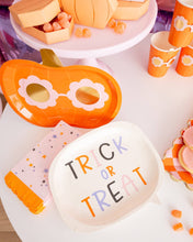 Load image into Gallery viewer, Trick or Treat Word Bubble Shaped Paper Plate