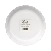 Load image into Gallery viewer, Christmas Stripes Scalloped Plate Set