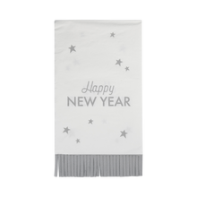 Load image into Gallery viewer, Happy New Year Fringed Dinner Napkins