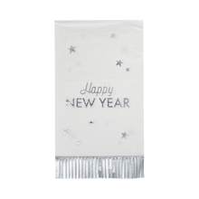 Load image into Gallery viewer, Happy New Year Fringed Dinner Napkins