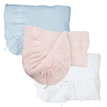 Load image into Gallery viewer, Solid Pointelle Ruffle Blankets