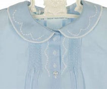 Load image into Gallery viewer, Boys Blue Emb Collar Folded Daygown