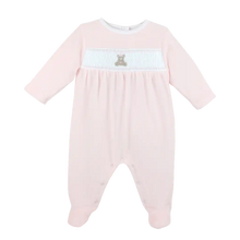 Load image into Gallery viewer, Love Teddy Smocked Velour Footie