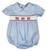 Load image into Gallery viewer, Smocked Flag Boy Bubble