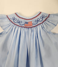 Load image into Gallery viewer, Smocked Flag Bishop Dress