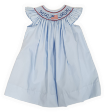 Load image into Gallery viewer, Smocked Flag Bishop Dress