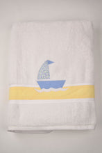 Load image into Gallery viewer, Sailboat Appliqued Towel