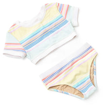 Load image into Gallery viewer, Cropped Short-Sleeve 2-Piece Swimsuit