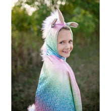 Load image into Gallery viewer, Rainbow Reversible Unicorn Dragon Cape
