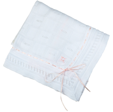 Load image into Gallery viewer, Contrast Ribbon Pointelle Knit Blankets
