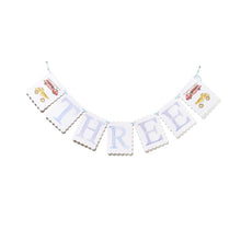 Load image into Gallery viewer, "THREE" Birthday Banner- Firetruck/Puppy