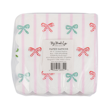 Load image into Gallery viewer, Bow Stripe Scallop Cocktail Napkins
