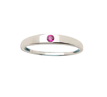 Load image into Gallery viewer, Sterling Silver Band w/ Ruby CZ
