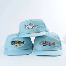Load image into Gallery viewer, Rainbow Trout Rope Cap, Aqua
