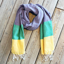 Load image into Gallery viewer, Nolaverse Mardi Gras Turkish Loomed Scarf
