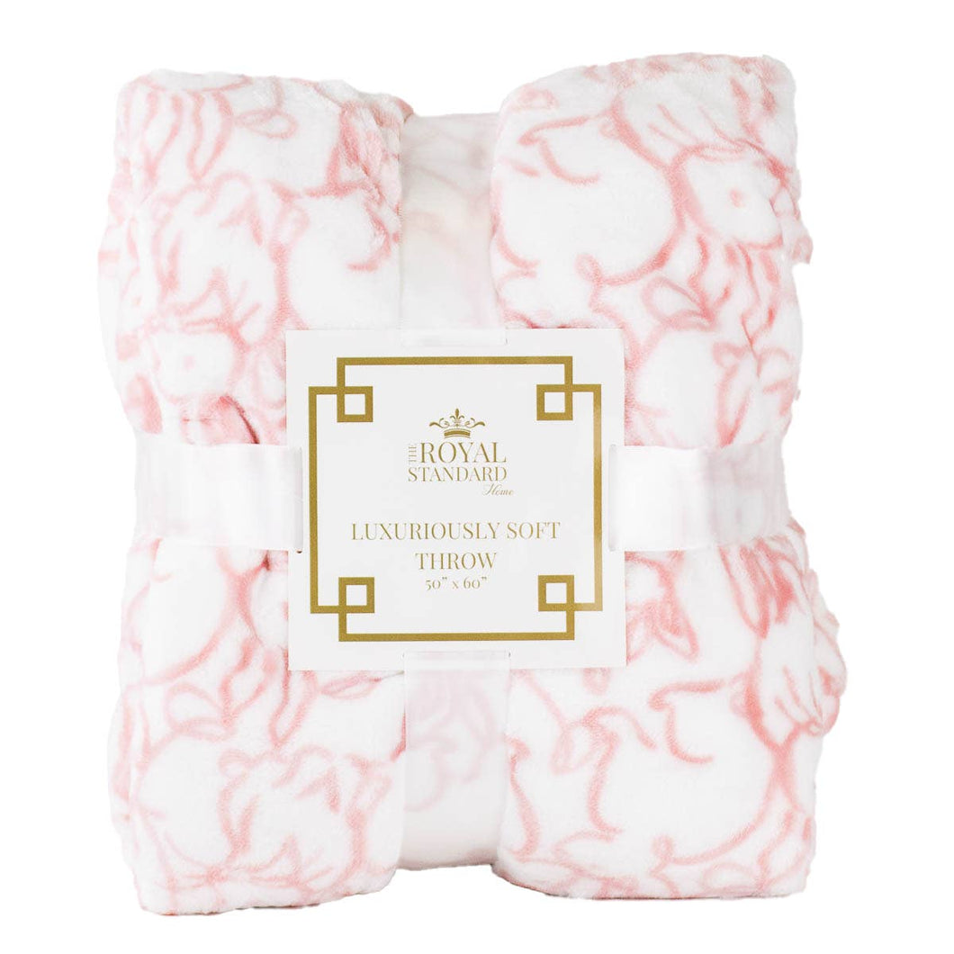 Delilah Pink Bunny Throw Blanket